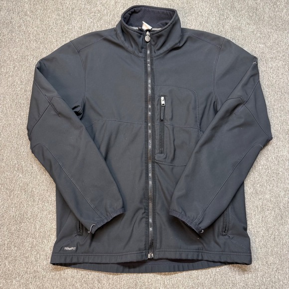 Nike Other - Nike FIT Therma Mens Large Black Softshell Fleece Lined Full Zip Jacket L